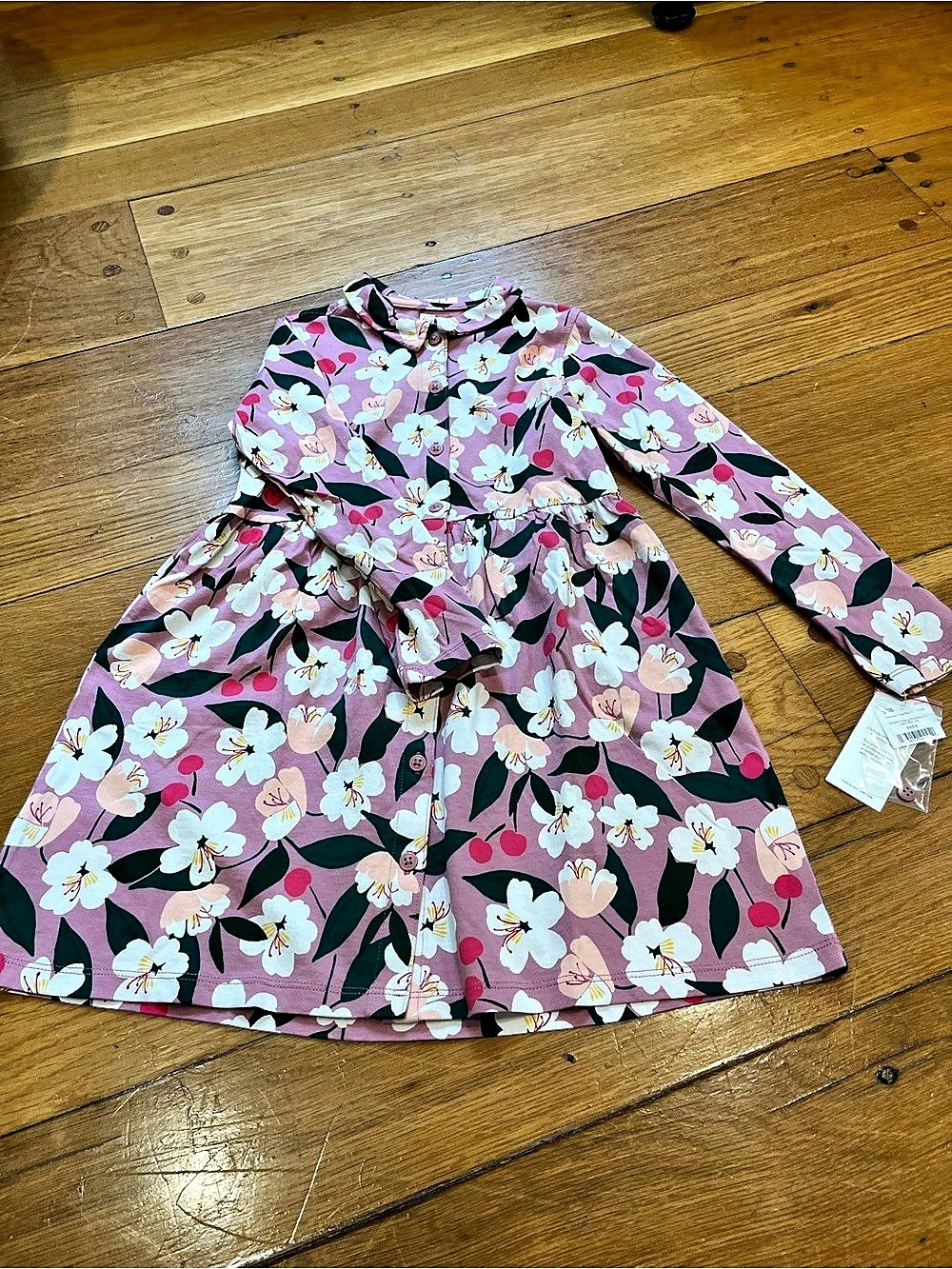 Tea Collection floral long-sleeve dress Pink Girls Size 6